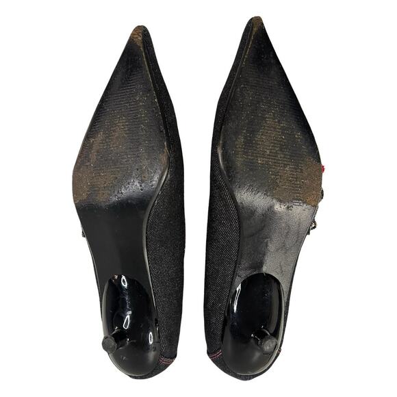 Y2k kitten heels Steve Madden point toe beaded sz 6 - Picture 7 of 7